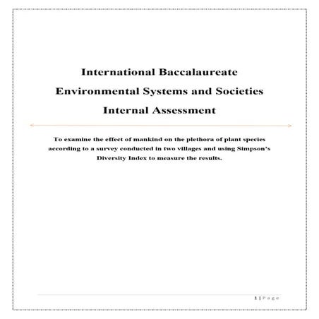 ESS INTERNAL ASSESSMENT 2019-SURVEY  & SIMPSON DIVERSITY