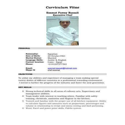 Chef udo cv, updated | DOCX
