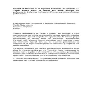 Es solicitud al presidente de la re...