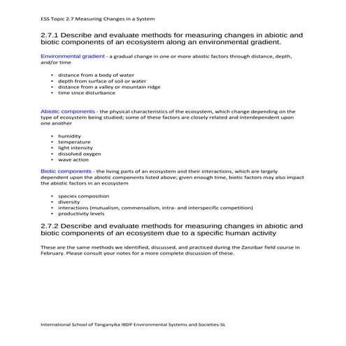 Ess topic 2.7   measuring changes in a system