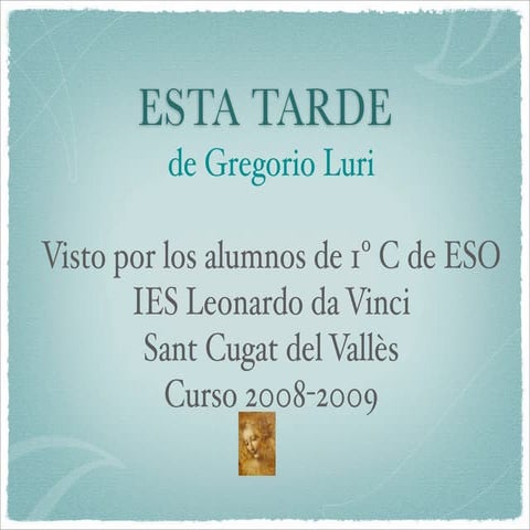 Esta Tarde De Gregorio Luri Primero C