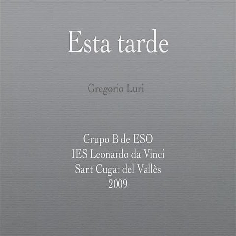 Esta tarde de Gregorio Luri por el grupo B de ESO