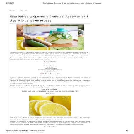 Esta bebida te quema la grasa del abdomen en 4 días! y lo tienes en tu casa!