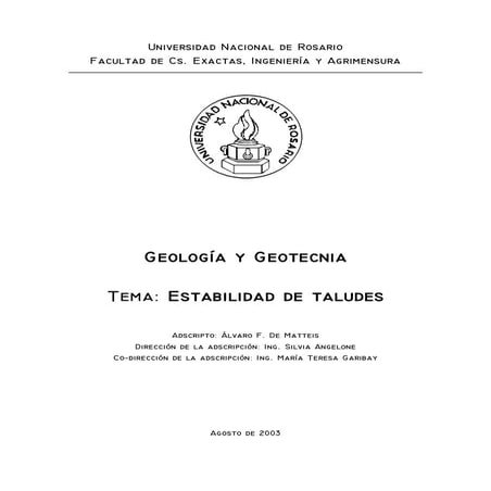 Estabilidad de taludes.