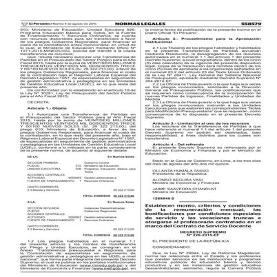 Decreto Supremo N° 203-2015-EF que modifica el DS.287-2014-EF que ...