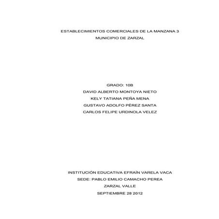 Establecimientos comerciales de la manzana 3