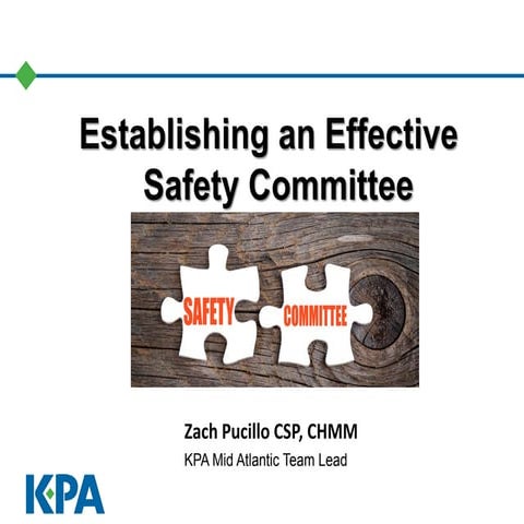 Establishing Effective Safety Committees May 19, 2016
