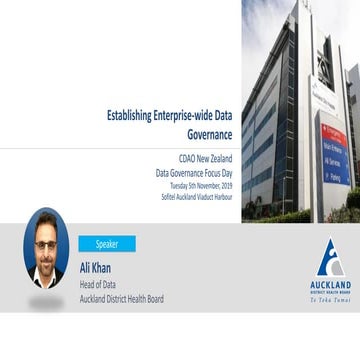 Establishing enterprise wide data governance - CDAO 2019 Auckland