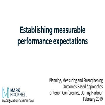 Establishing measurable performance expectations Feb 2019 Criterion Conferenc...
