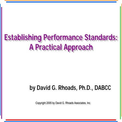 Establishing Performance Standards