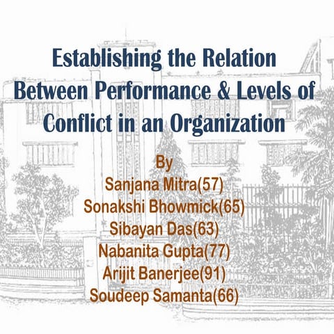  Relation between performance & levels of Conflict