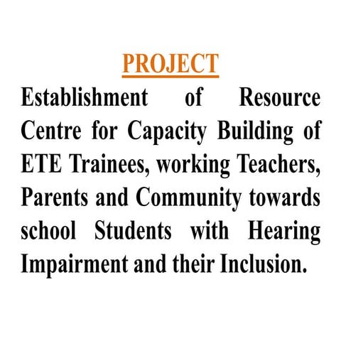 Establishment Of Resource Center For Capacity Building Of | PPTX
