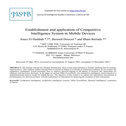 Establishment and Application of Competitive Systems in  mobile Devices