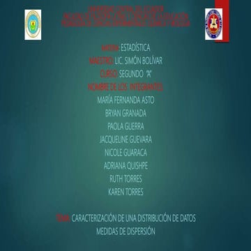 Caracterización de una distribución de datos y medidas de dispercion 