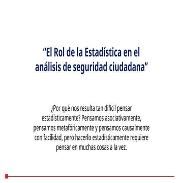 Estadistica para la Análisis Seguridad Ciudadana