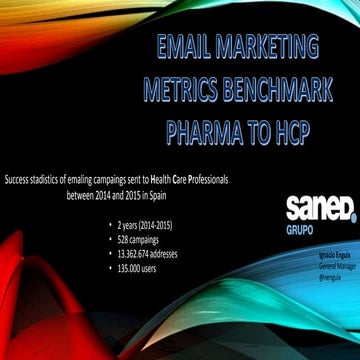 email marketing metrics benchmark pharma to healthcare professionals