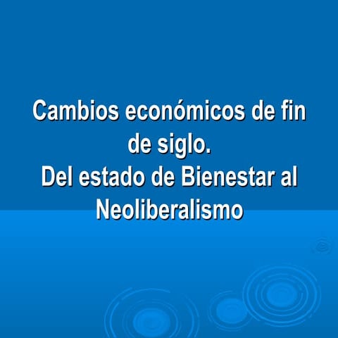Estado neoliberal y estado de bienestar