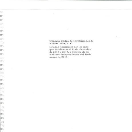 Estados Financieros 2015 Consejo Cívico