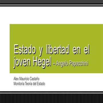 Estado y libertad en el joven hegel