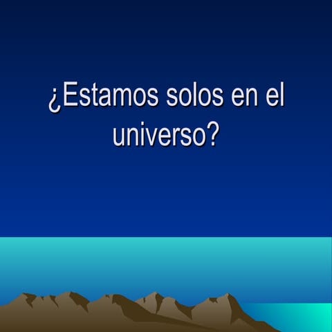 Estamos solos quillo PPT