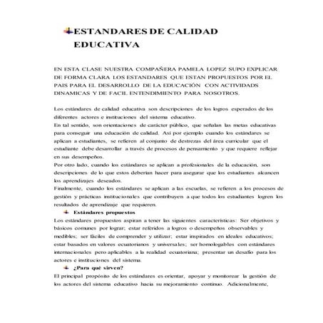 Estandares de calidad educativa
