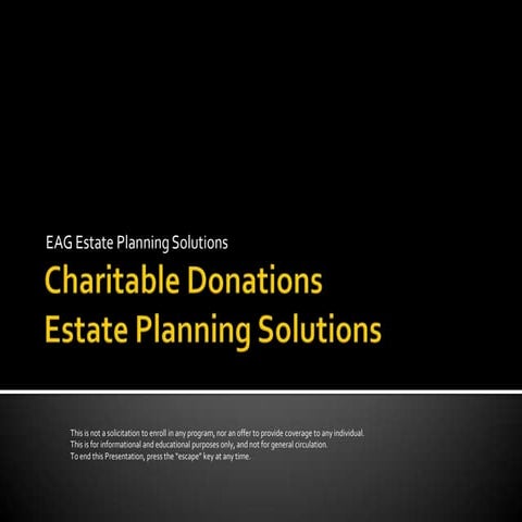 Estate  Planning for Charitable Donations