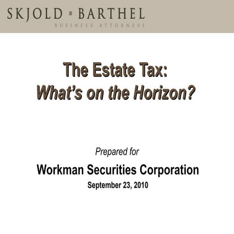 Estate Tax Webinar