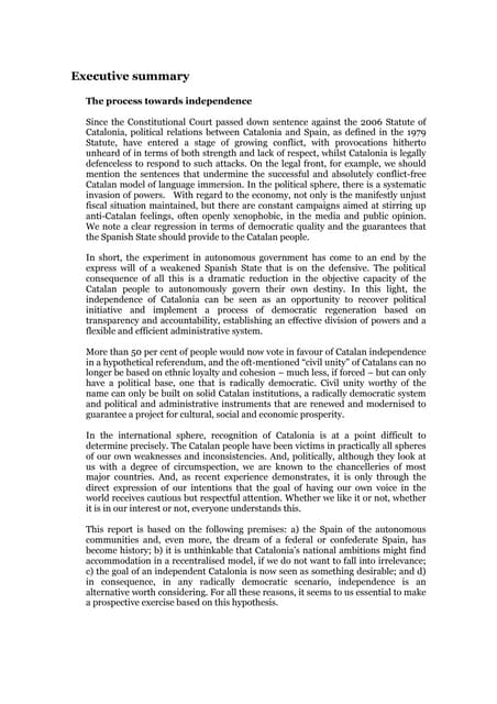 Estatuir Catalonia: The Process Towards Independence