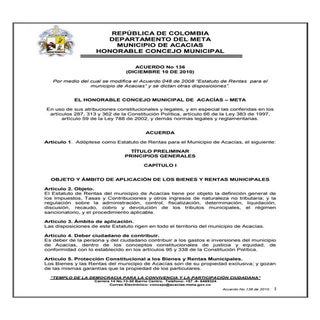 Estatuto municipal acacias meta