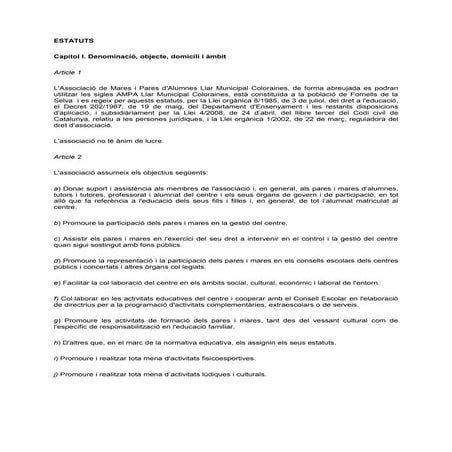 Estatuts AMPA Llar coloraines