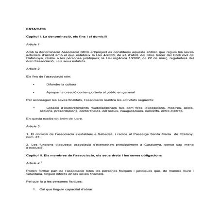 Estatuts Associació BRIC art/project