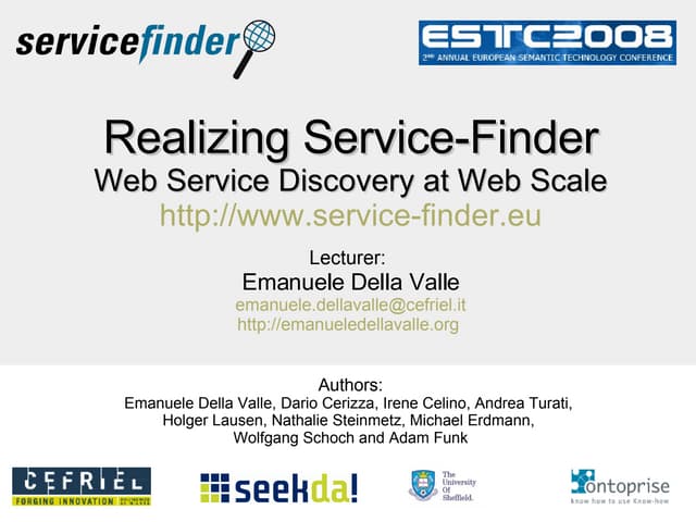 Service-Finder presentation at ESTC2008
