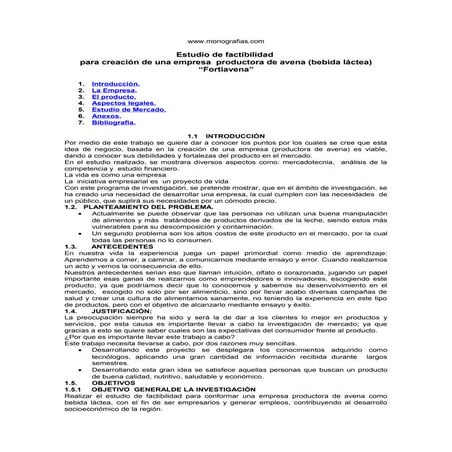 Estd. fac. empresa de avena