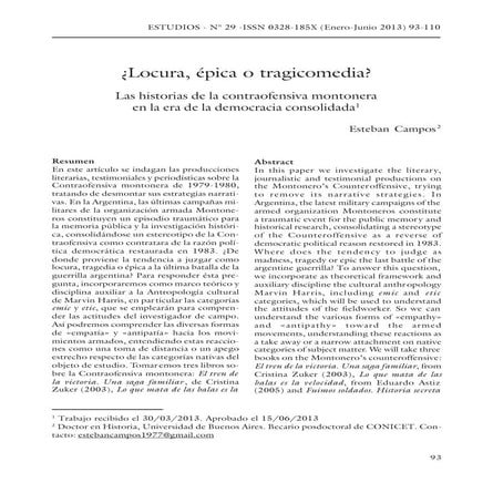 Esteban campos narrativa histórica de la contraofensiva montonera (estudios 2...