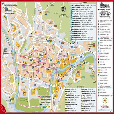 33  Estella  Lizarra  Navarra Mapa  Monumentos y Servicios. Guía Práctica  pa...