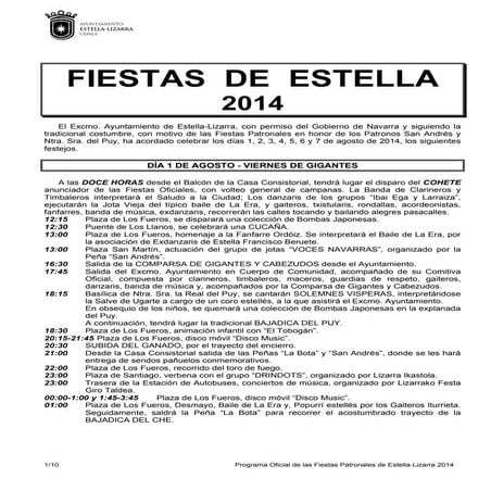 88  Estella lizarra  [1  ] programa fiestas 2014