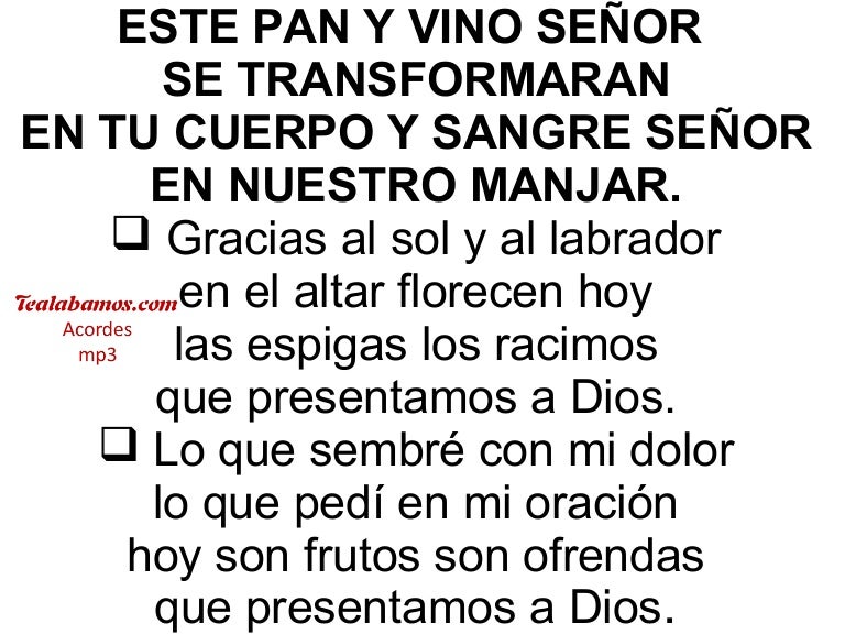 Este Pan Y Vino Senor este pan y vino senor