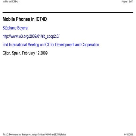 Stephane Boyera Telefonos MóViles Para El Desarrollo Humano