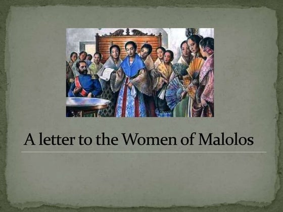 Letter To The Young Lady Of Malolos Summary To the Young Women of Malolos: Summary and Analysis | PDF