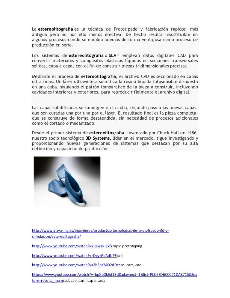 Estereolitografia y videos