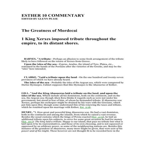 Esther 10 commentary