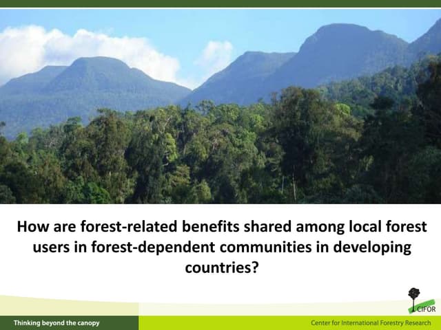 How are forest-related benefits shared among local forest users in forest-dependent communities in developing countries?