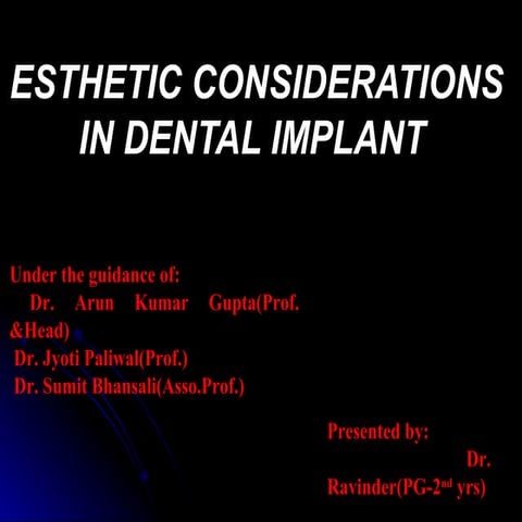 Esthetic considerations in implant placement