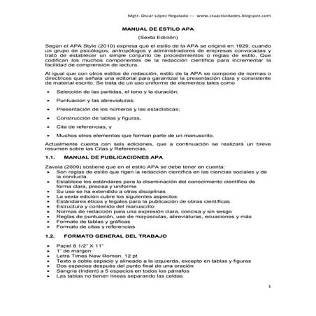 Normas APA guía sexta edición