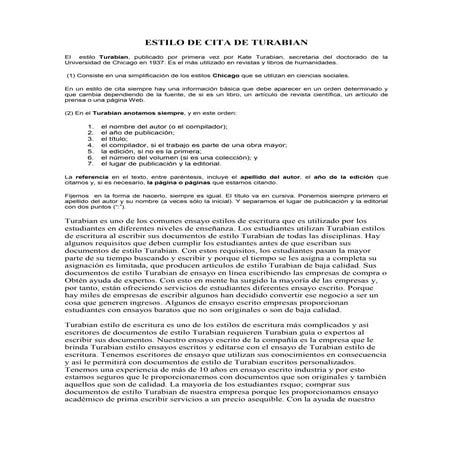 Estilo de cita de turabian