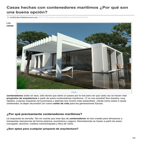 Casas hechas con contenedores marítimos por qué son una buena opción | PDF