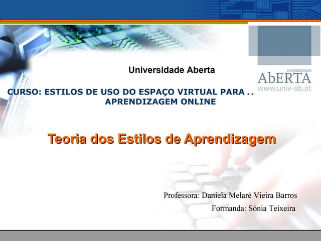 Estilos aprendizagem