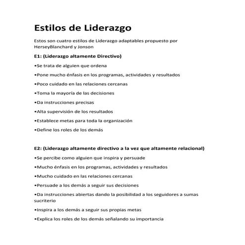 Estilos de liderazgo
