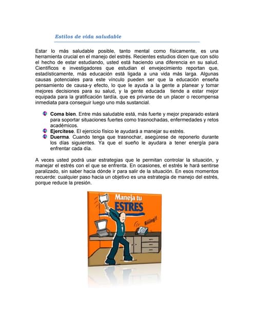 Estilos De Vida Saludable