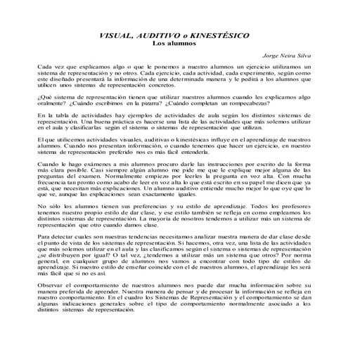 Test estilos de aprendizaje | PDF